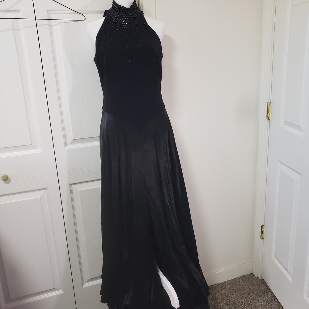 Tadashi Dress Womens Size 12 Black Long Maxi Formal Gown Bodycon Sleeveless Slit